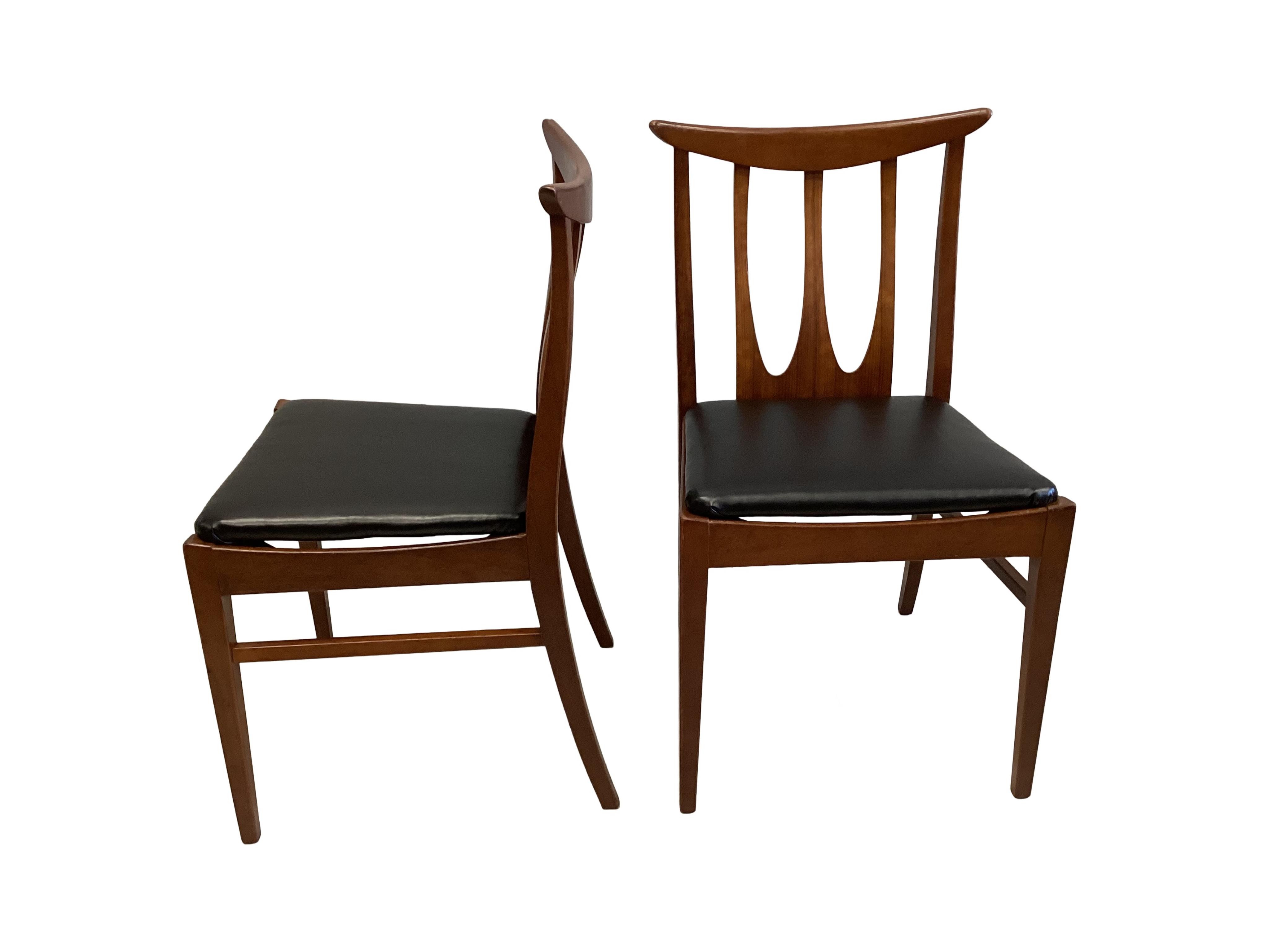 Five mid century G-Plan Brasilia teak dining chairs, width 40cm, height 82cm